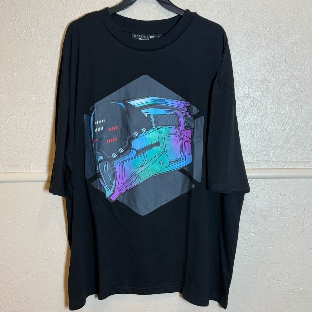 Destiny 2 Titan Helmet Mens Black Graphic T-Shirt XL NWT